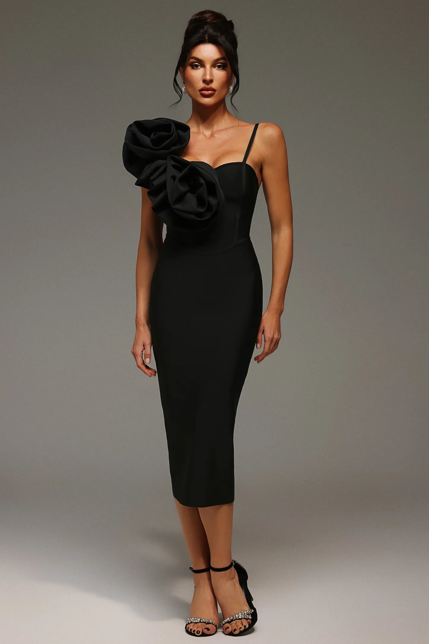 Robe Bandage Prestige - Velours Noir – Fleur d’Élégance