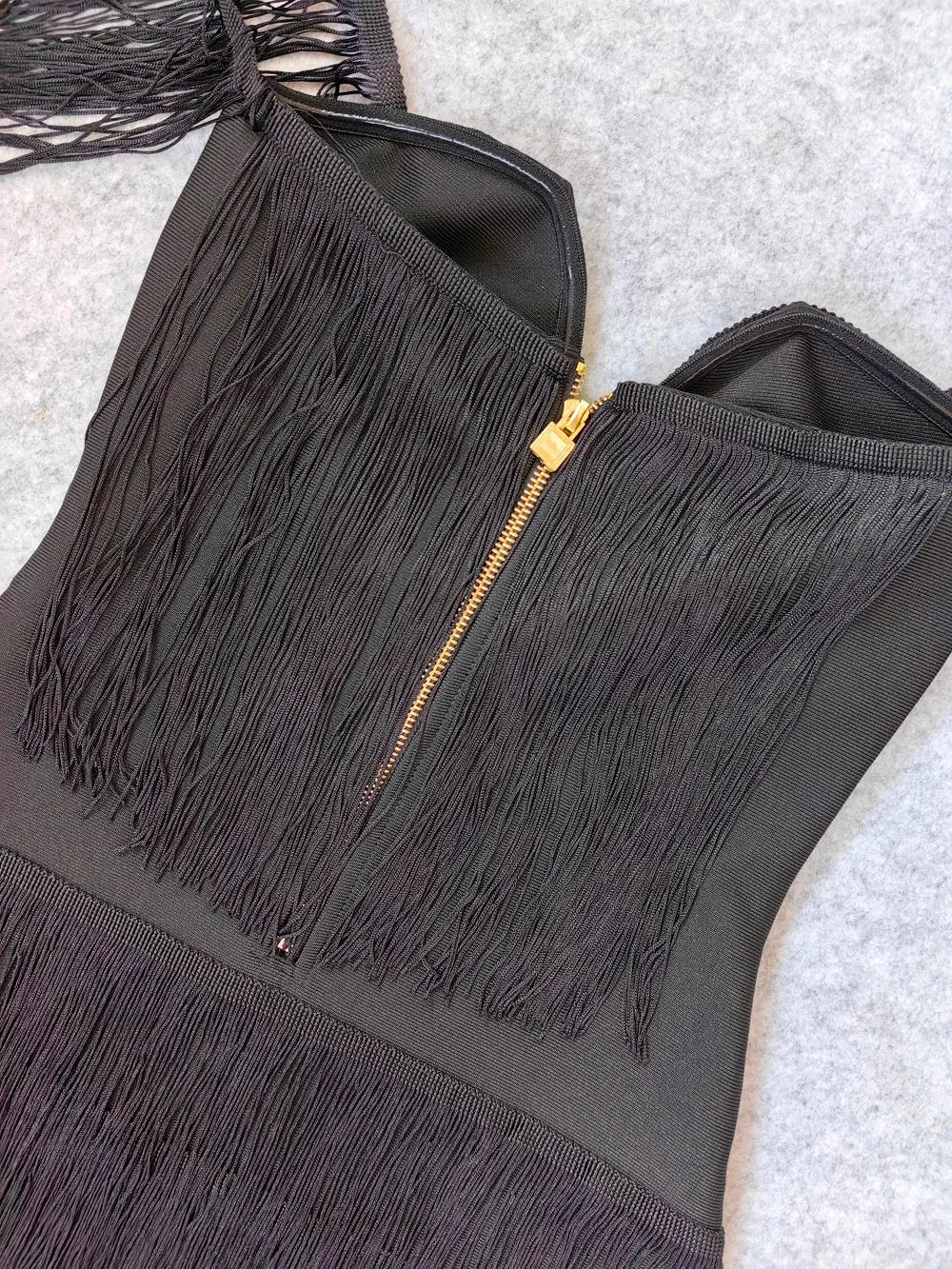 Christmas Eve Fringe Bandage Dress