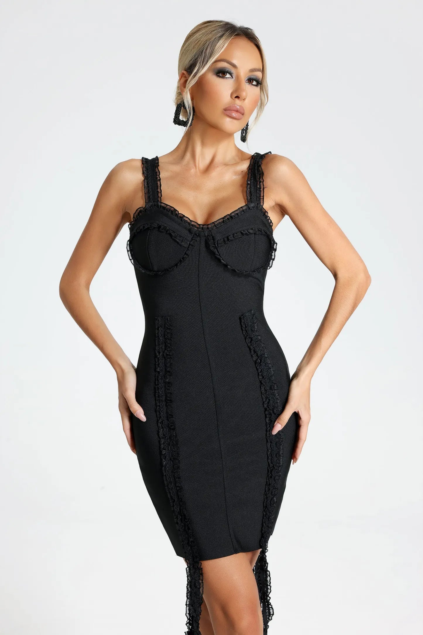 Black Elegance Lace Prestige Bandage Dress