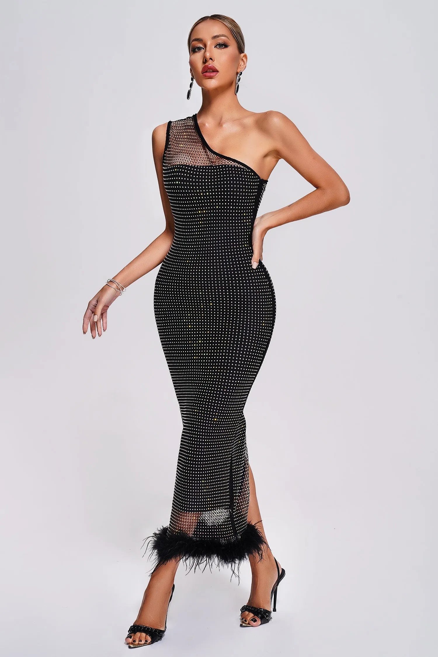 Robe bandage prestige en maille noir