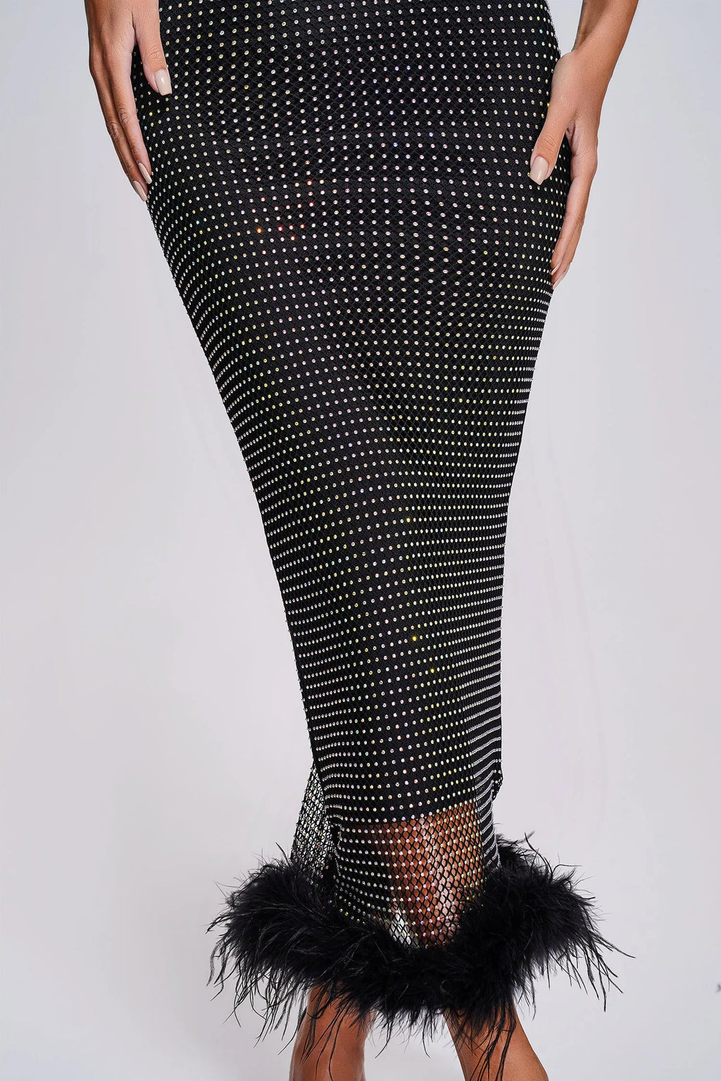 Robe bandage prestige en maille noir