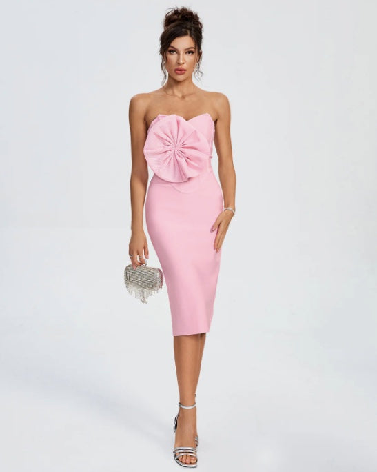 Prestige Pink Elegance Bandage Dress