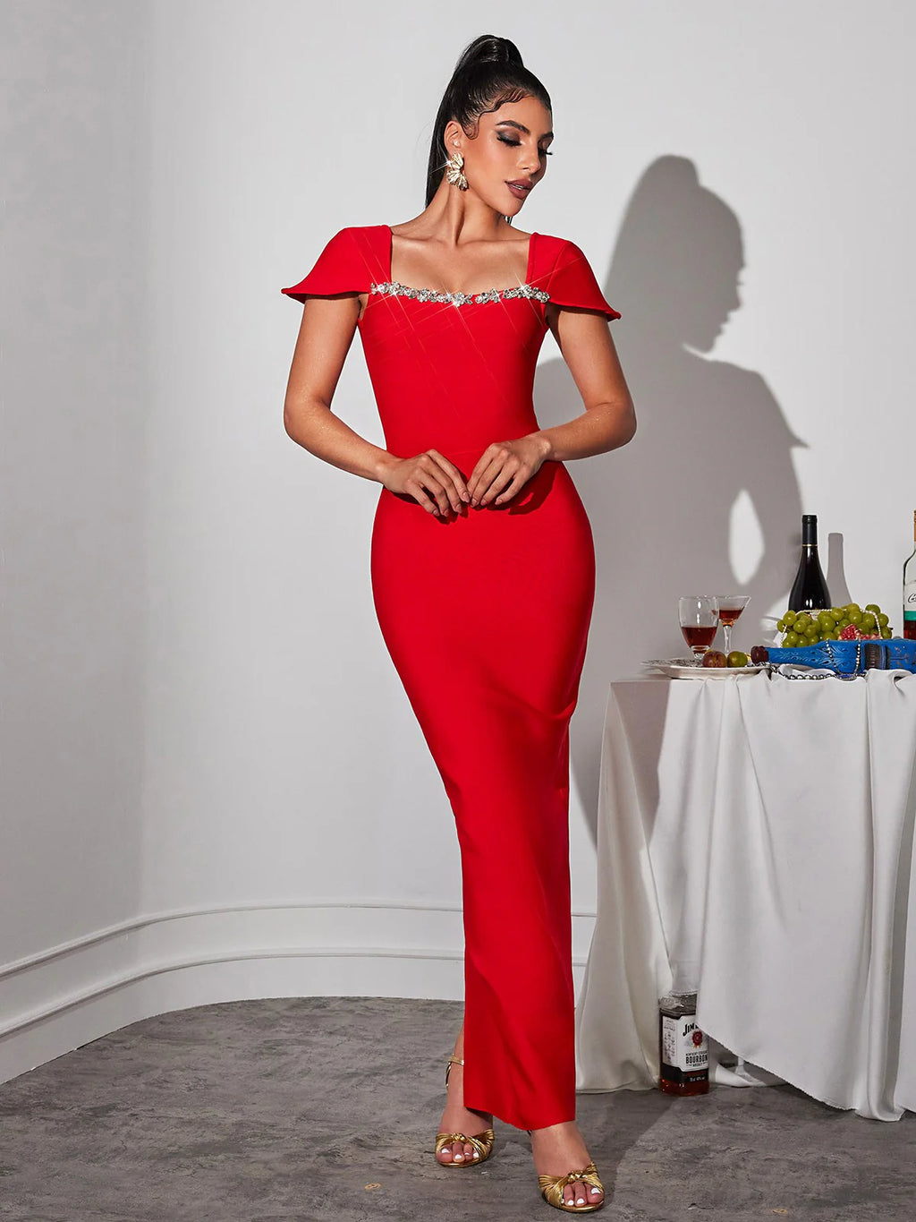 Robe Bandage Prestige avec Cristaux Scintillants