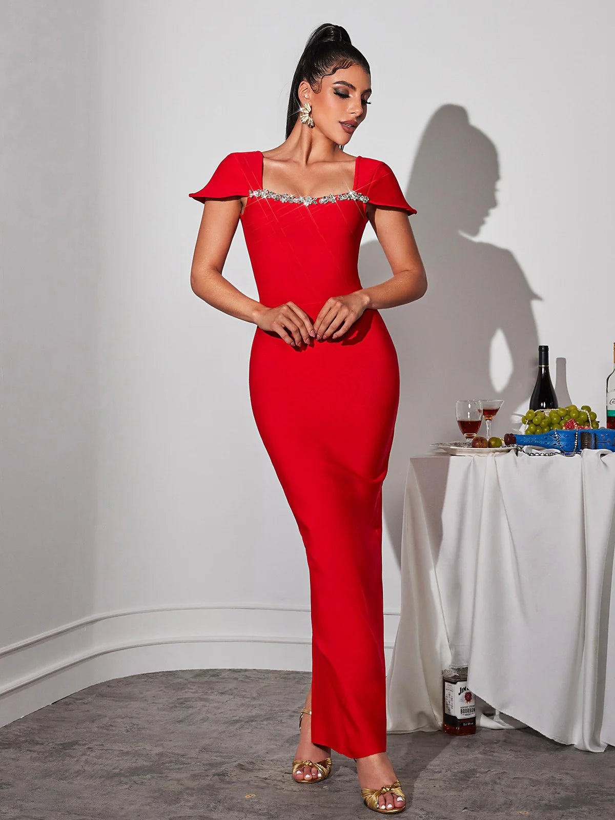 Robe Bandage Prestige avec Cristaux Scintillants