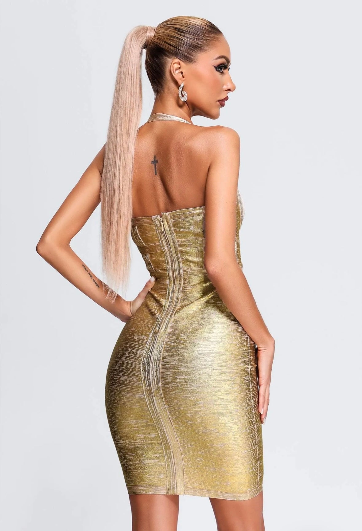 Prestige bandage dress Darkness Gold