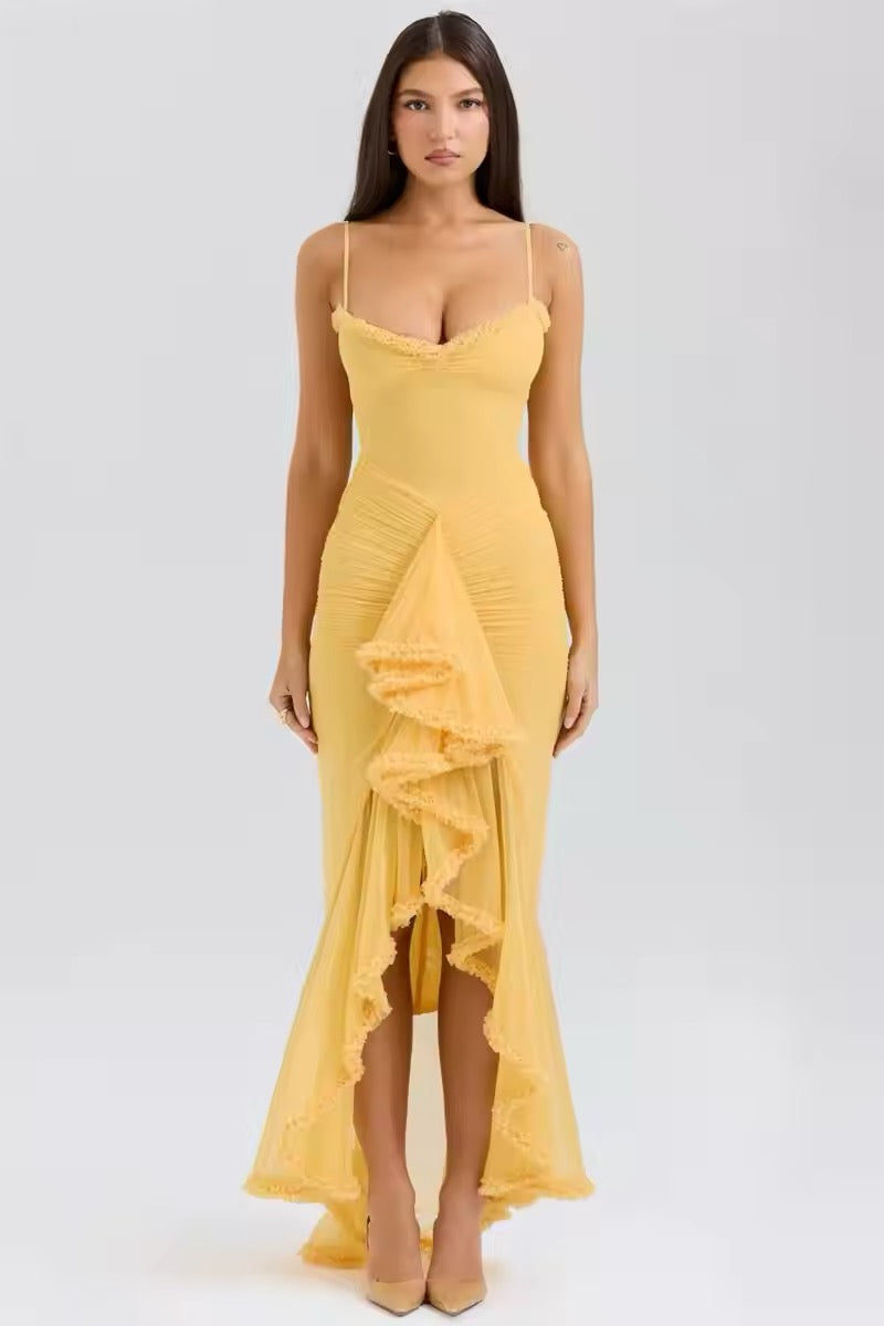 Robe de soirée en tulle “Orchidée Soleil”