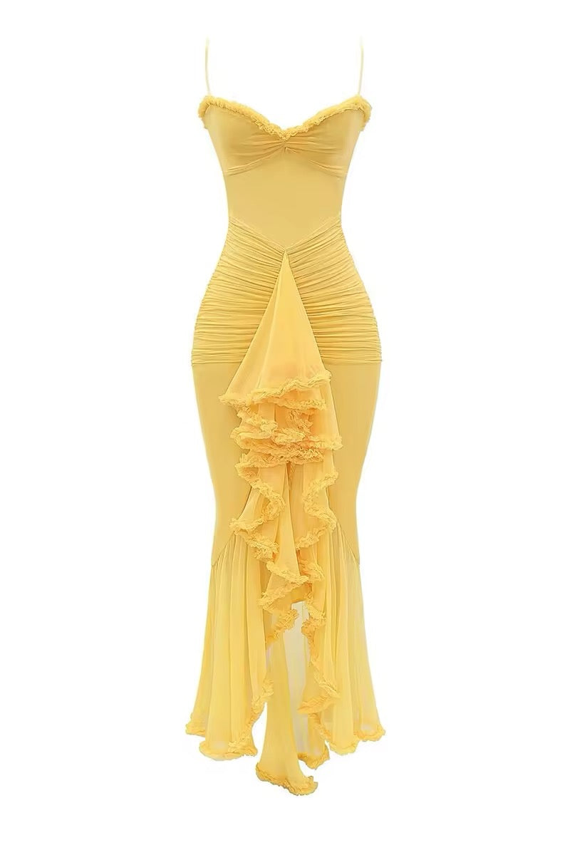 Robe de soirée en tulle “Orchidée Soleil”