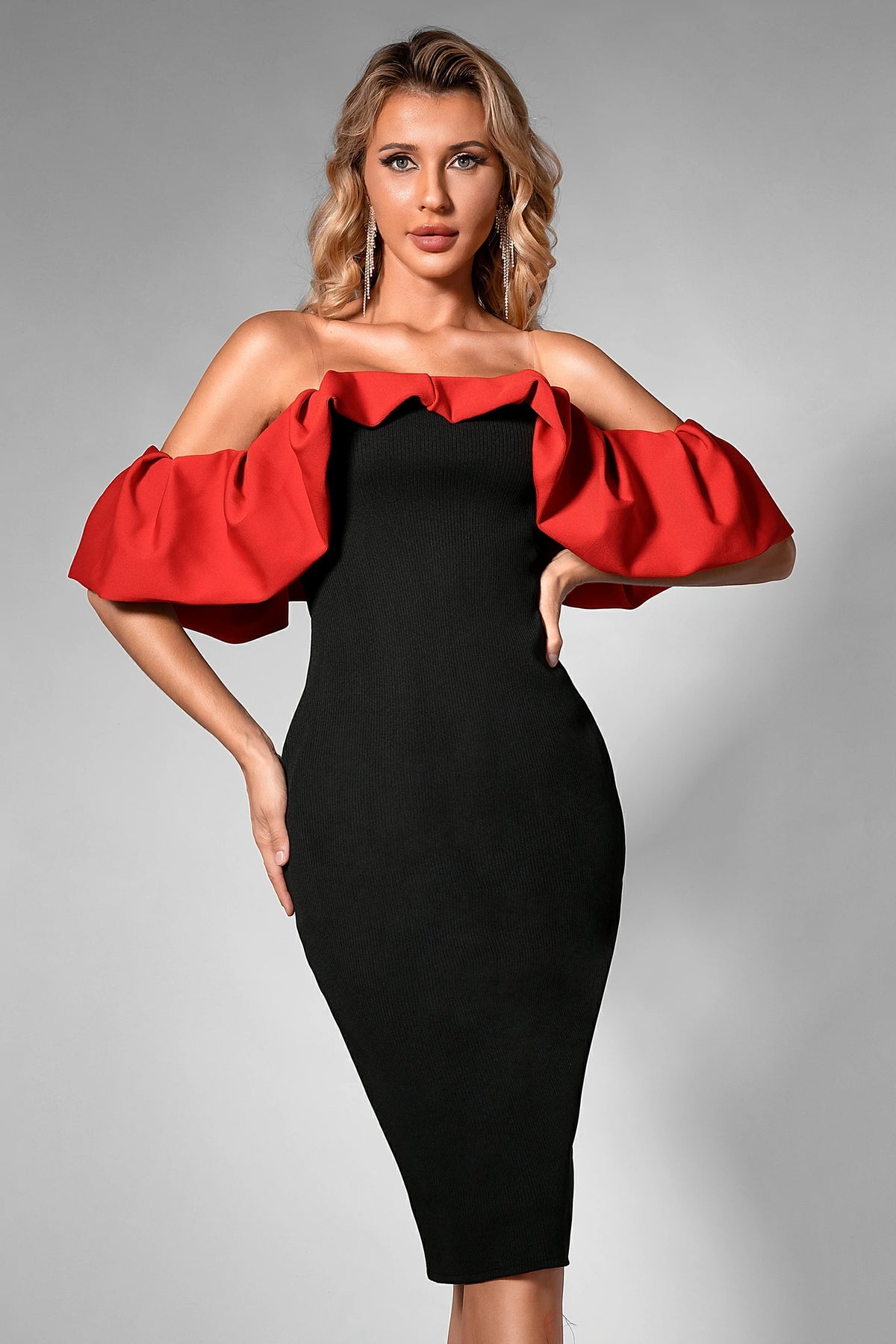 Robe Bandage Prestige Élégance Festive – Flamme Écarlate