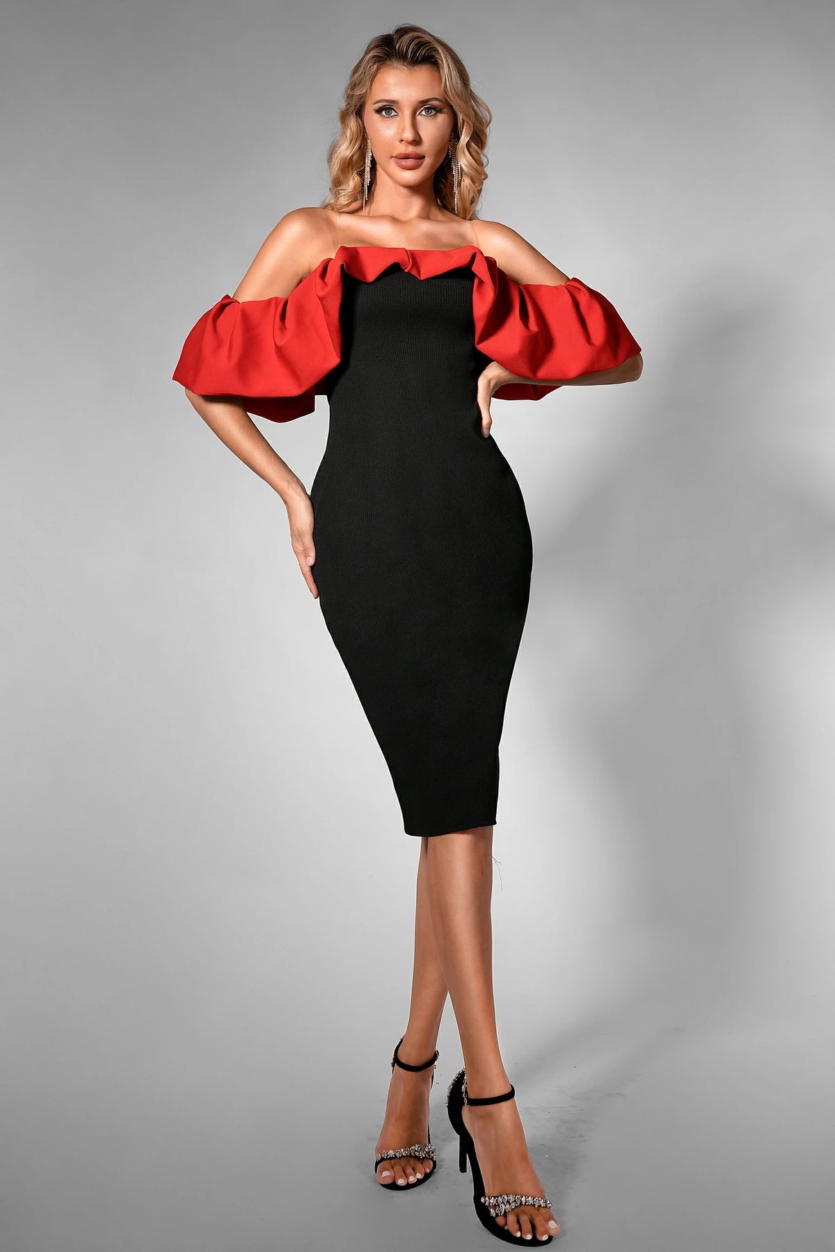 Robe Bandage Prestige Élégance Festive – Flamme Écarlate