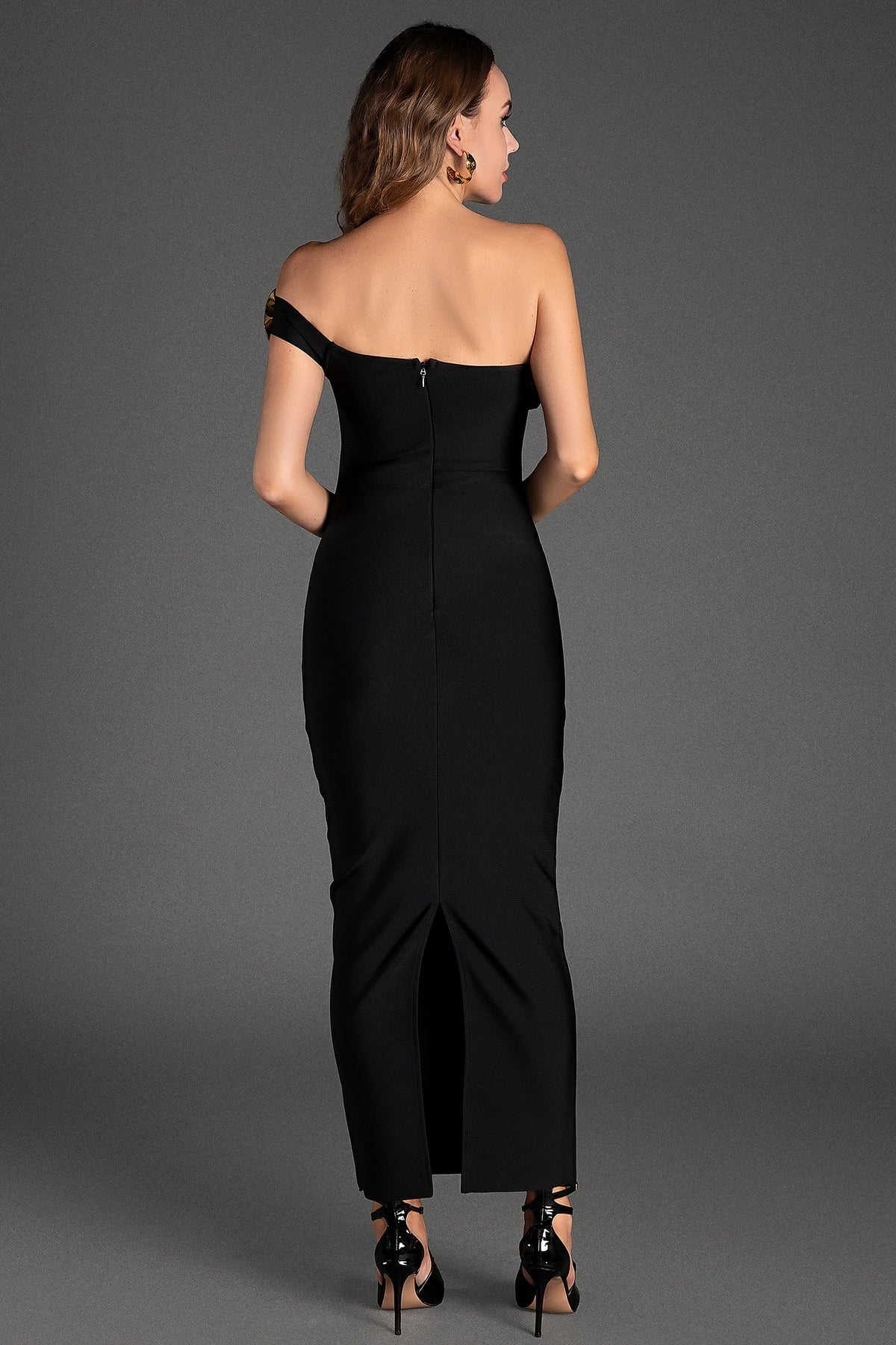 Robe Bandage Prestige - Fleur de Nuit Dorée