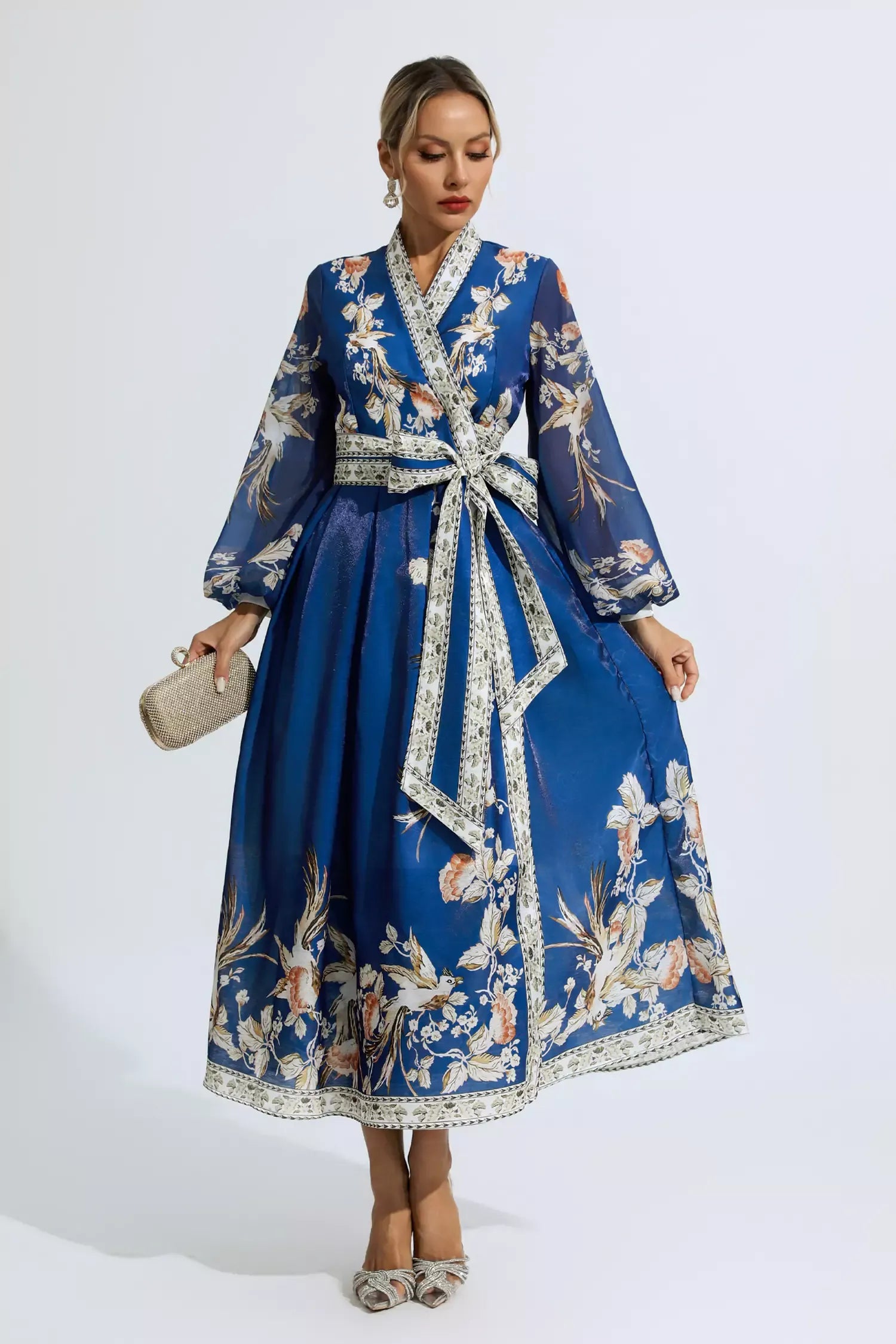 Robe Miley à Imprimés Floraux et sa Ceinture