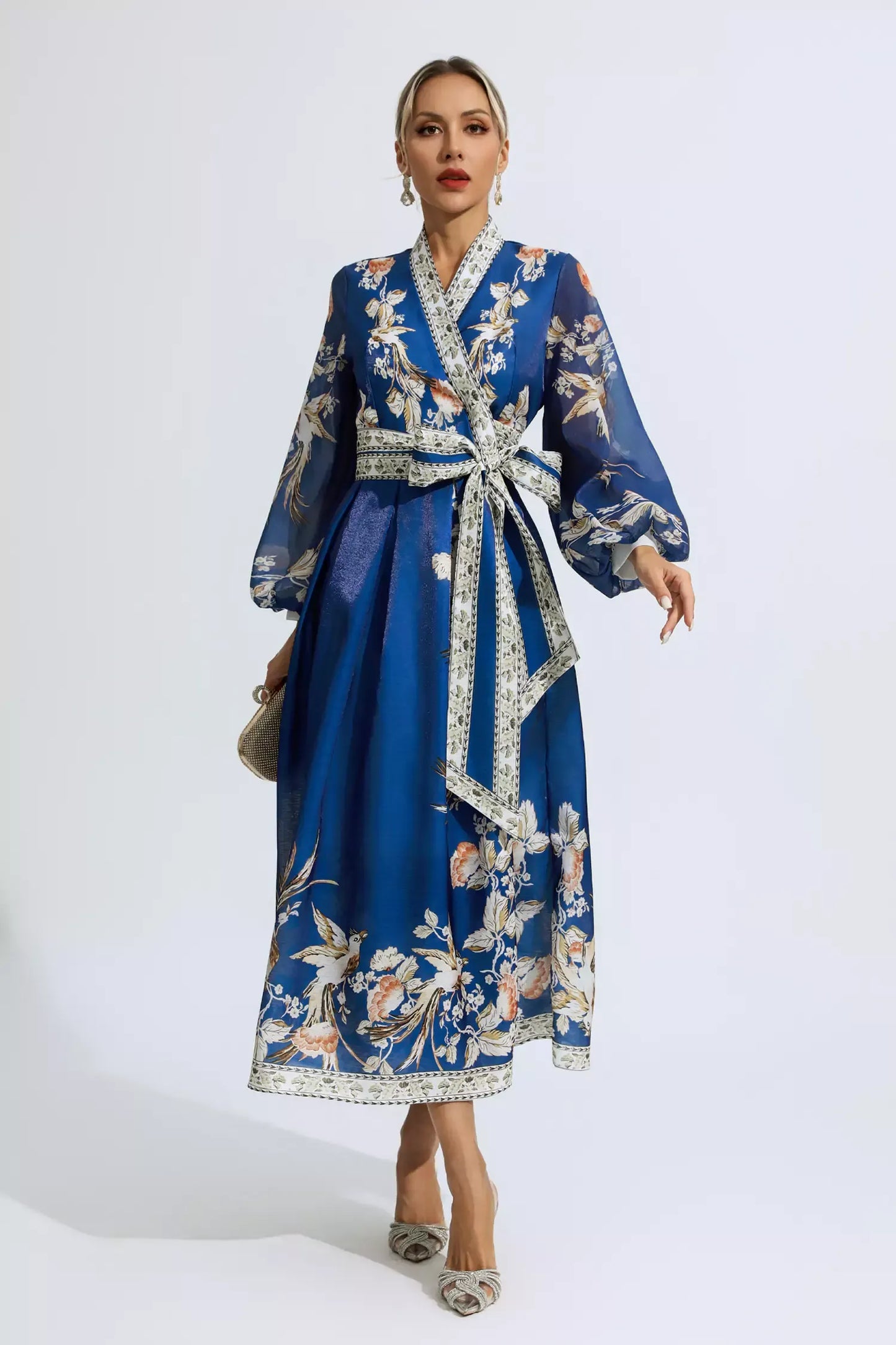 Miley Floral Print Dress with Belt
