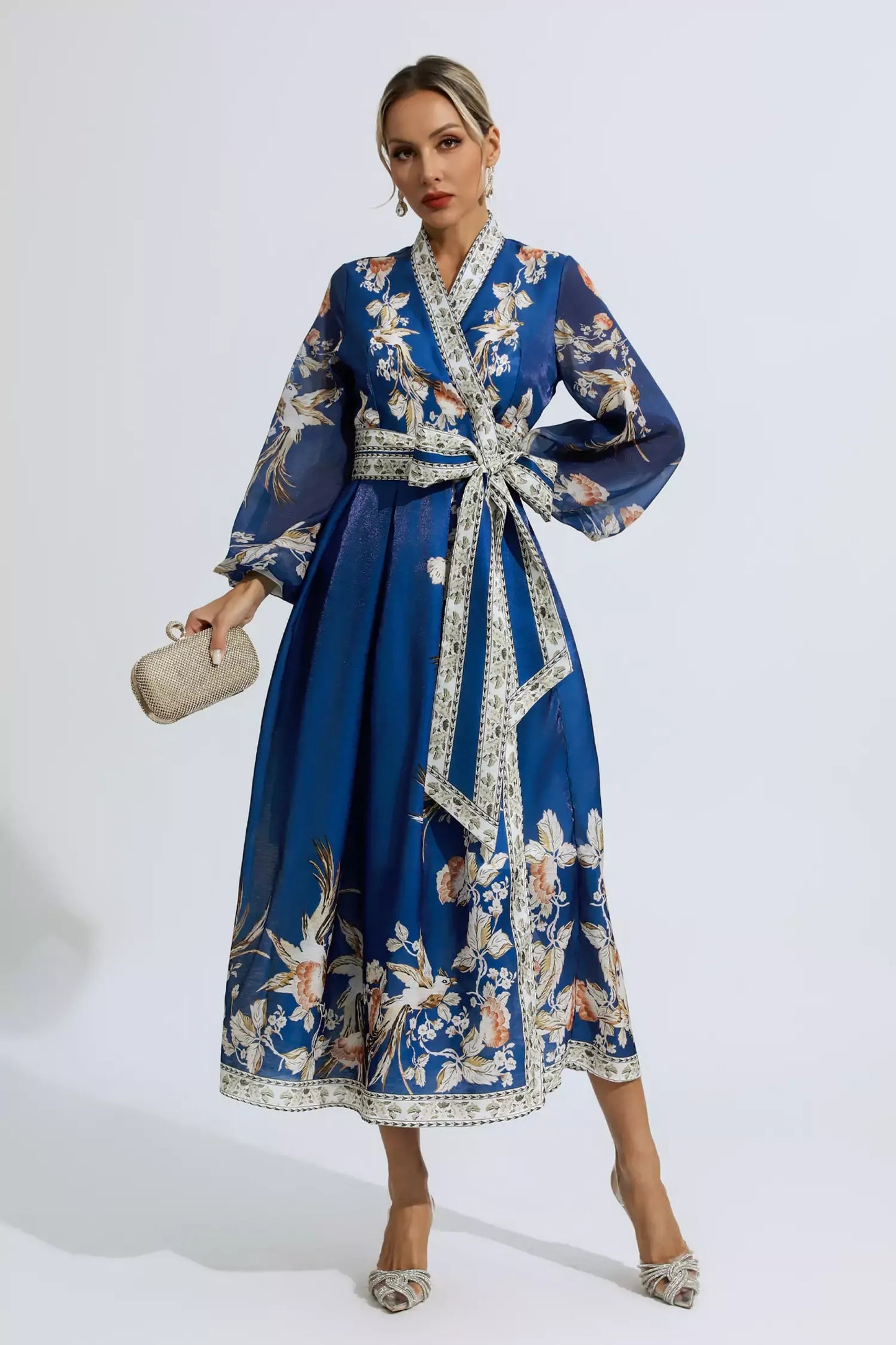 Miley Floral Print Dress with Belt