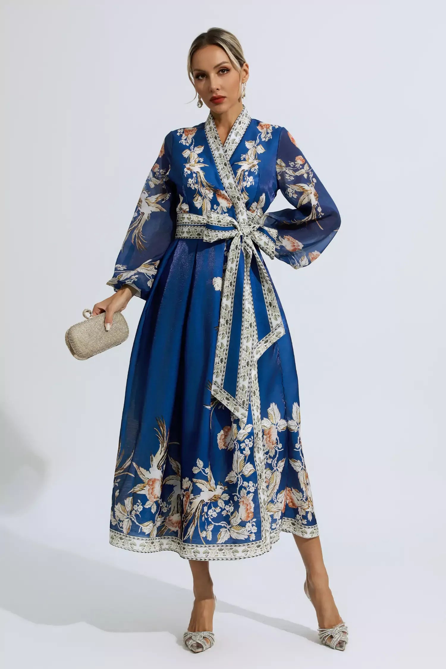 Robe Miley à Imprimés Floraux et sa Ceinture