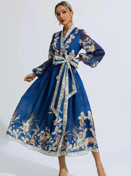 Miley Floral Print Dress with Belt