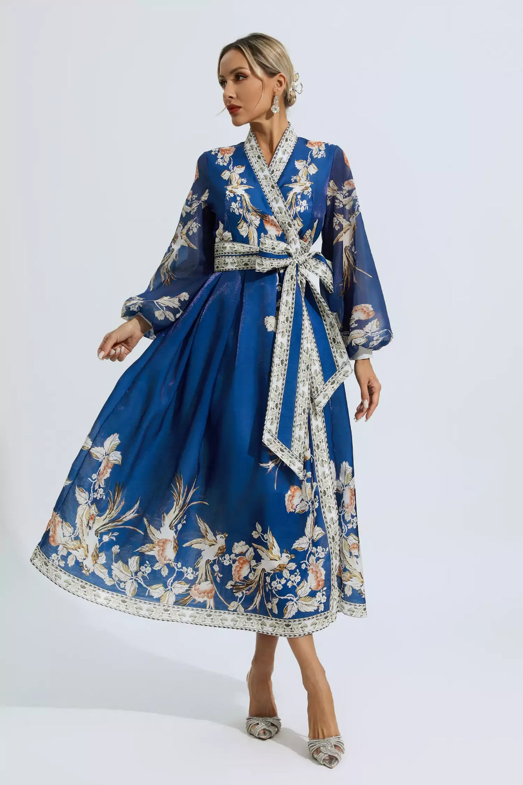 Robe Miley à Imprimés Floraux et sa Ceinture