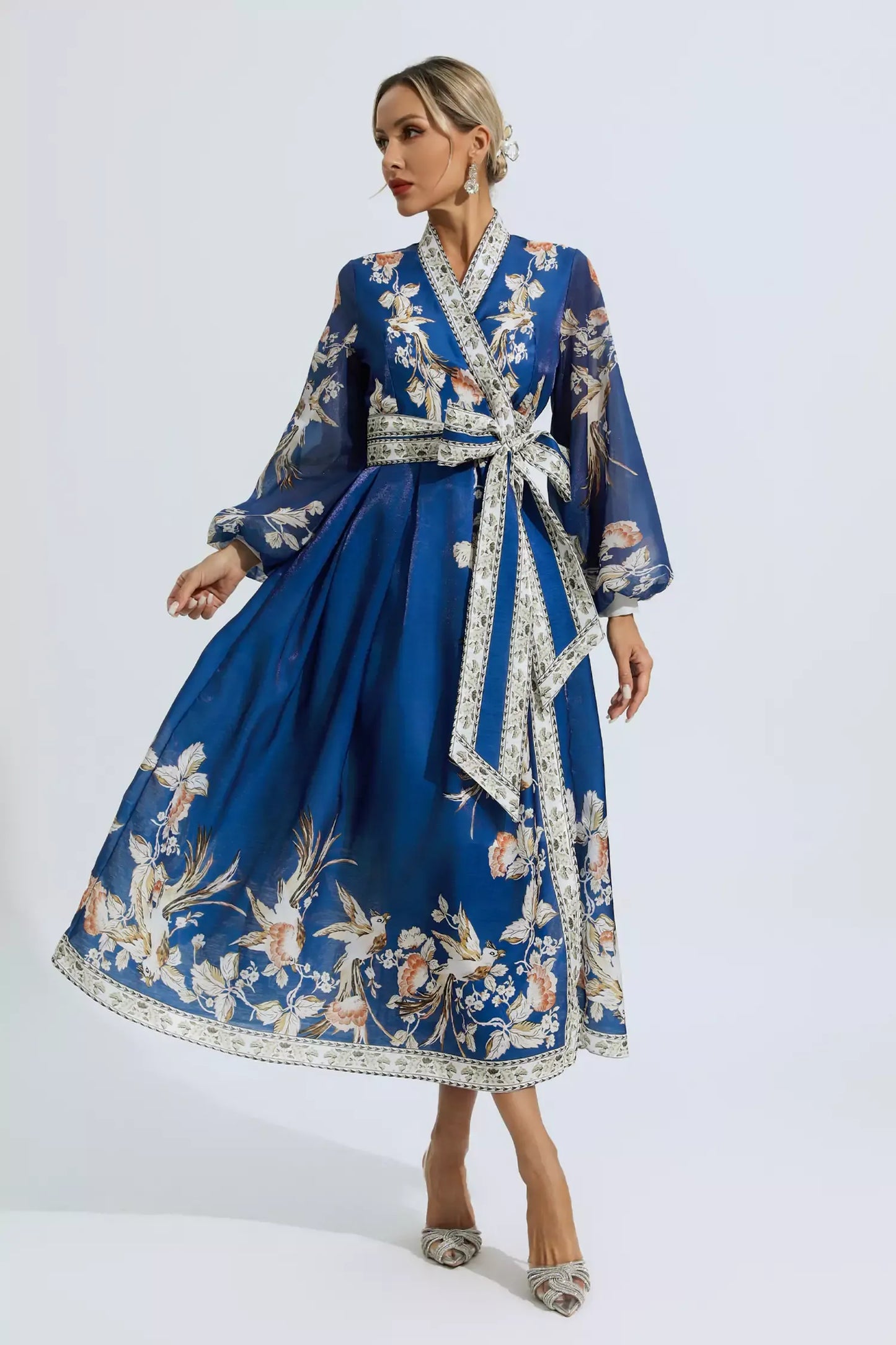 Miley Floral Print Dress with Belt