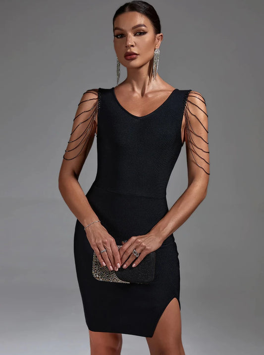 Elegance Ebony Prestige Bandage Dress