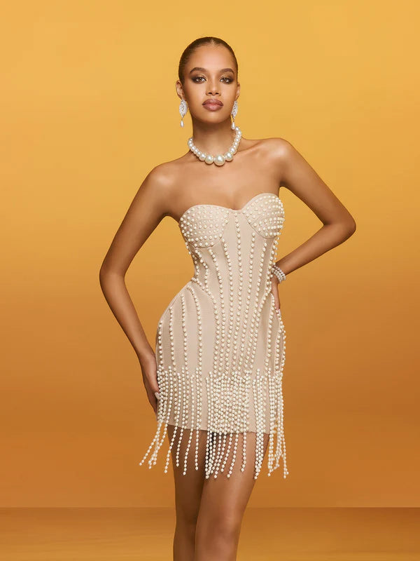 Robe Bandage Prestige – Élégance Perlée