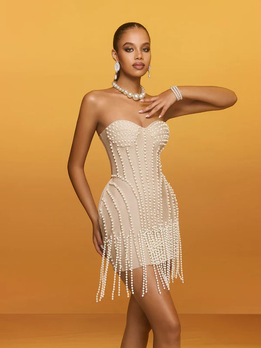 Robe Bandage Prestige – Élégance Perlée
