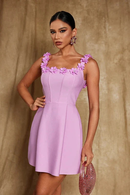 GOCHI Divine Orchid Luxury Bandage Dress