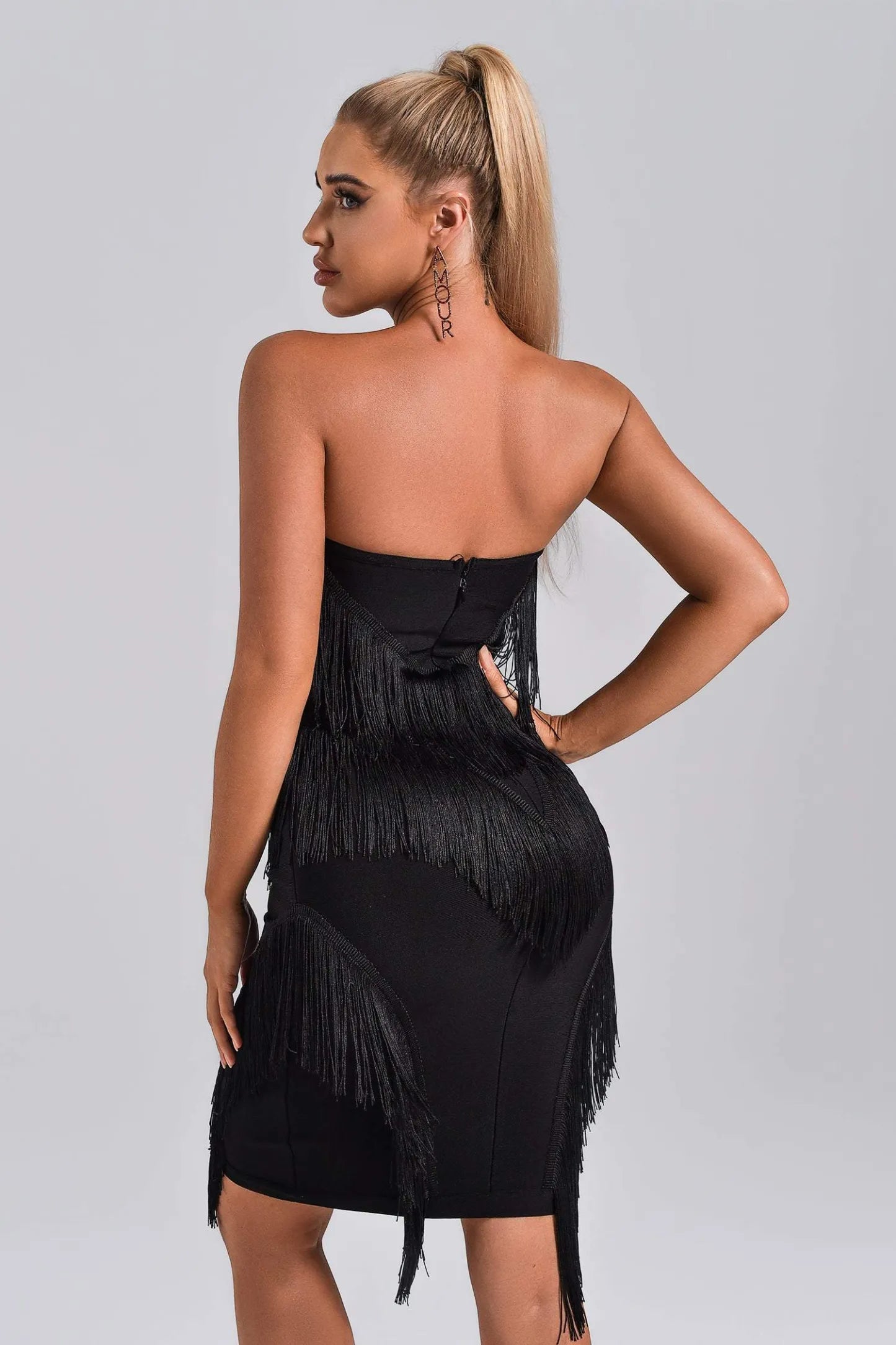 Robe Bandage Prestige Noir Frange Mystique