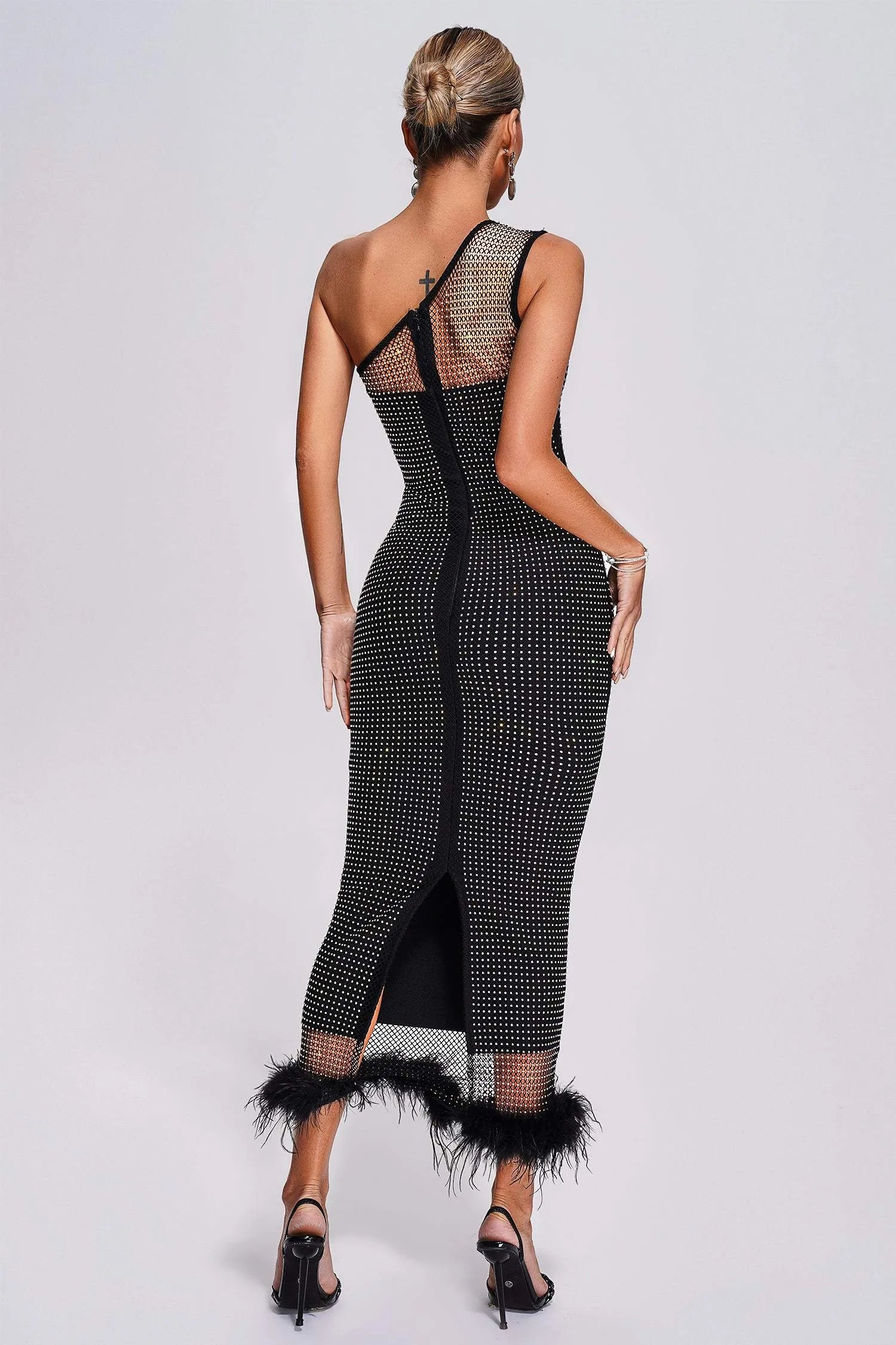 Robe bandage prestige en maille noir